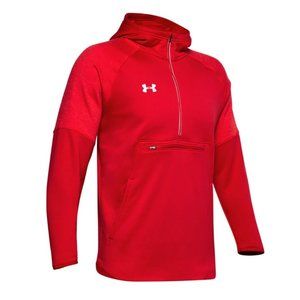 Men's Red Under Armour Fleece Anorak Jacket